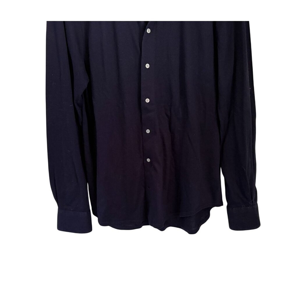 Suitsupply Mens Navy Egyptian Cotton Dress Shirt Navy Blue Size 15.5 Extra Slim - Picture 4 of 10